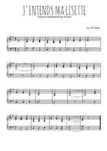 Téléchargez l'arrangement pour piano de la partition de Traditionnel-J-entends-ma-Lisette en PDF